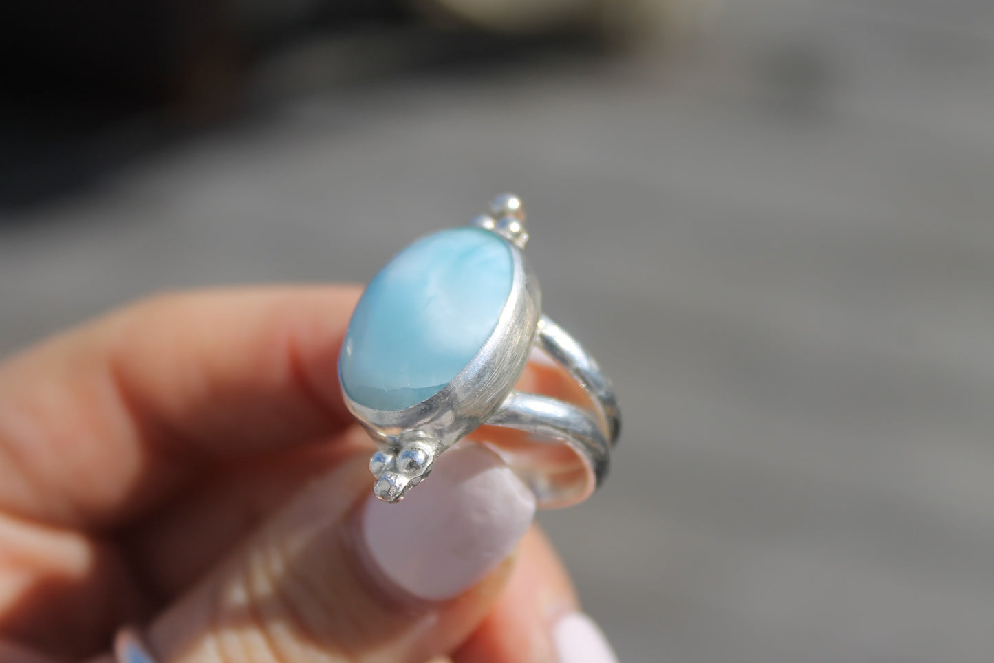 Statement larimar ring Size 7.5
