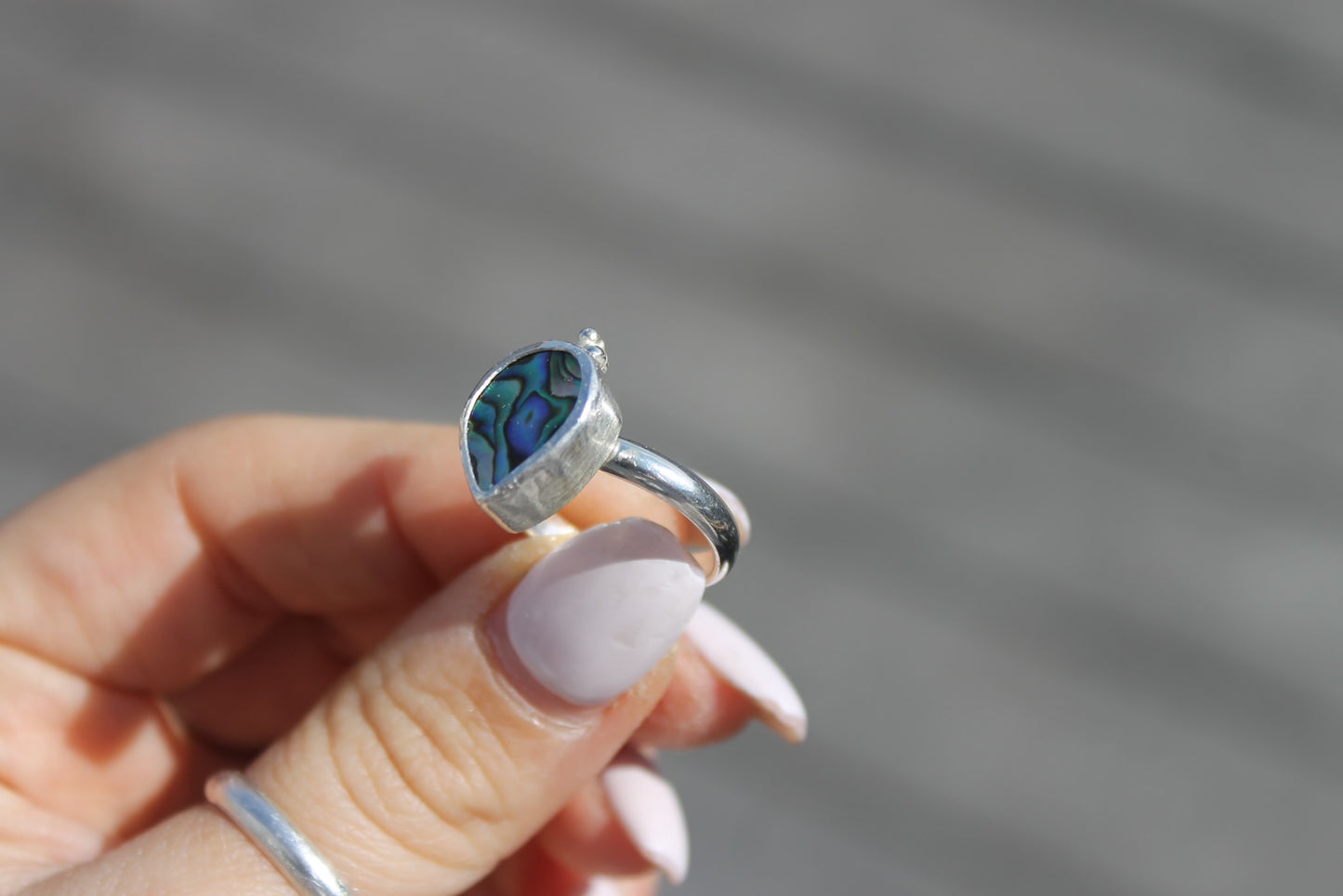 Abalone Tear drop Ring Size 7.5