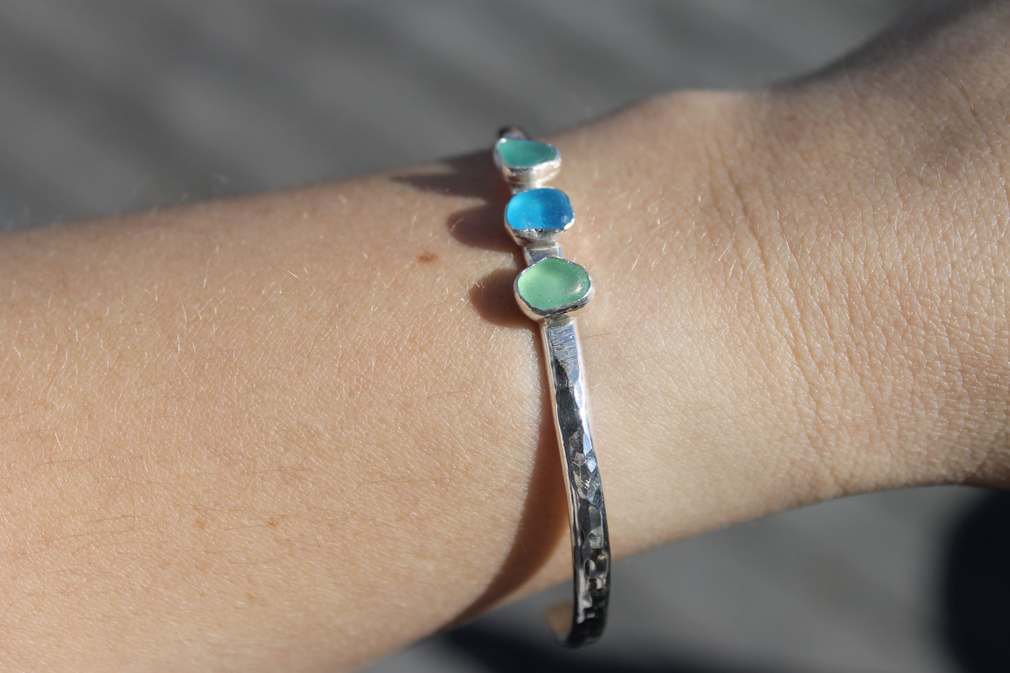 Three seaglass Cuff