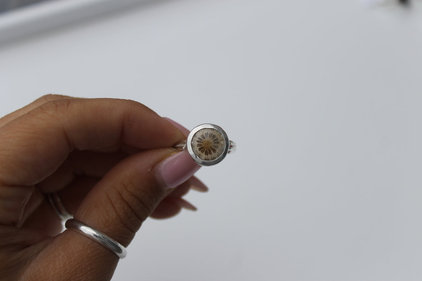 Fossilized coral Ring size 6