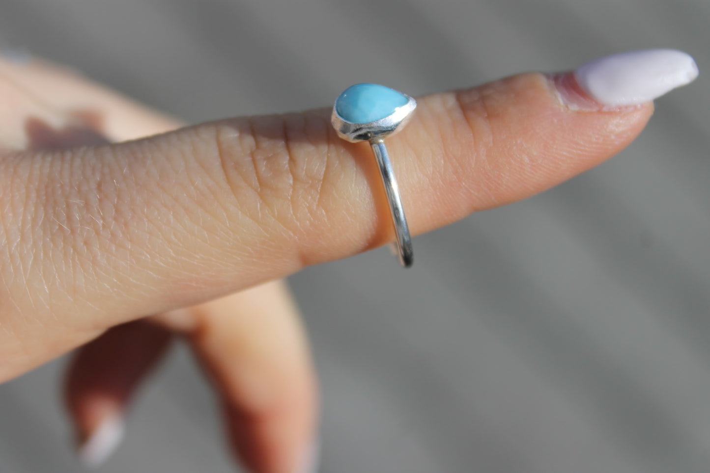 Larimar teardrop Ring