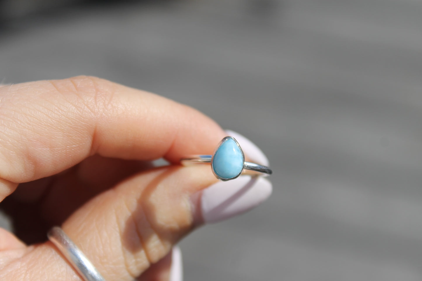 Larimar teardrop Ring