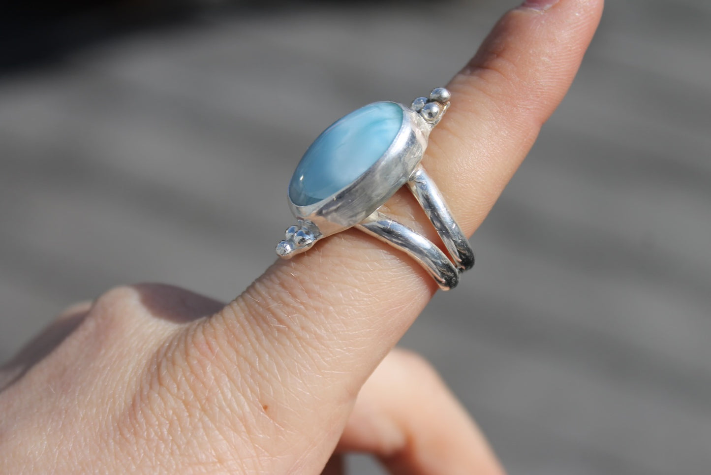 Statement larimar ring Size 7.5