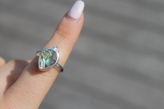 Abalone Tear drop Ring Size 7.5