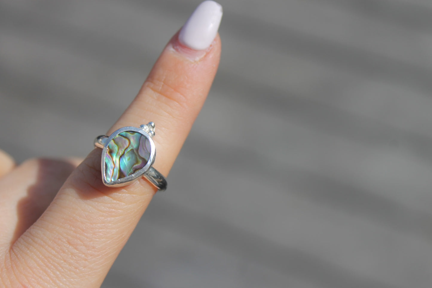 Abalone Tear drop Ring Size 7.5