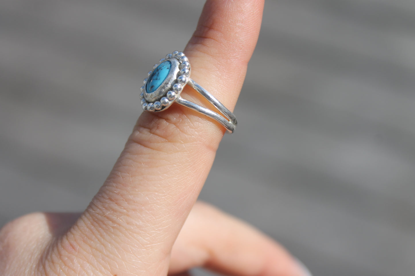 Turquoise split band Ring Size 6