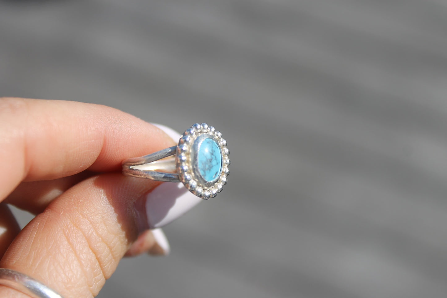 Turquoise split band Ring Size 6
