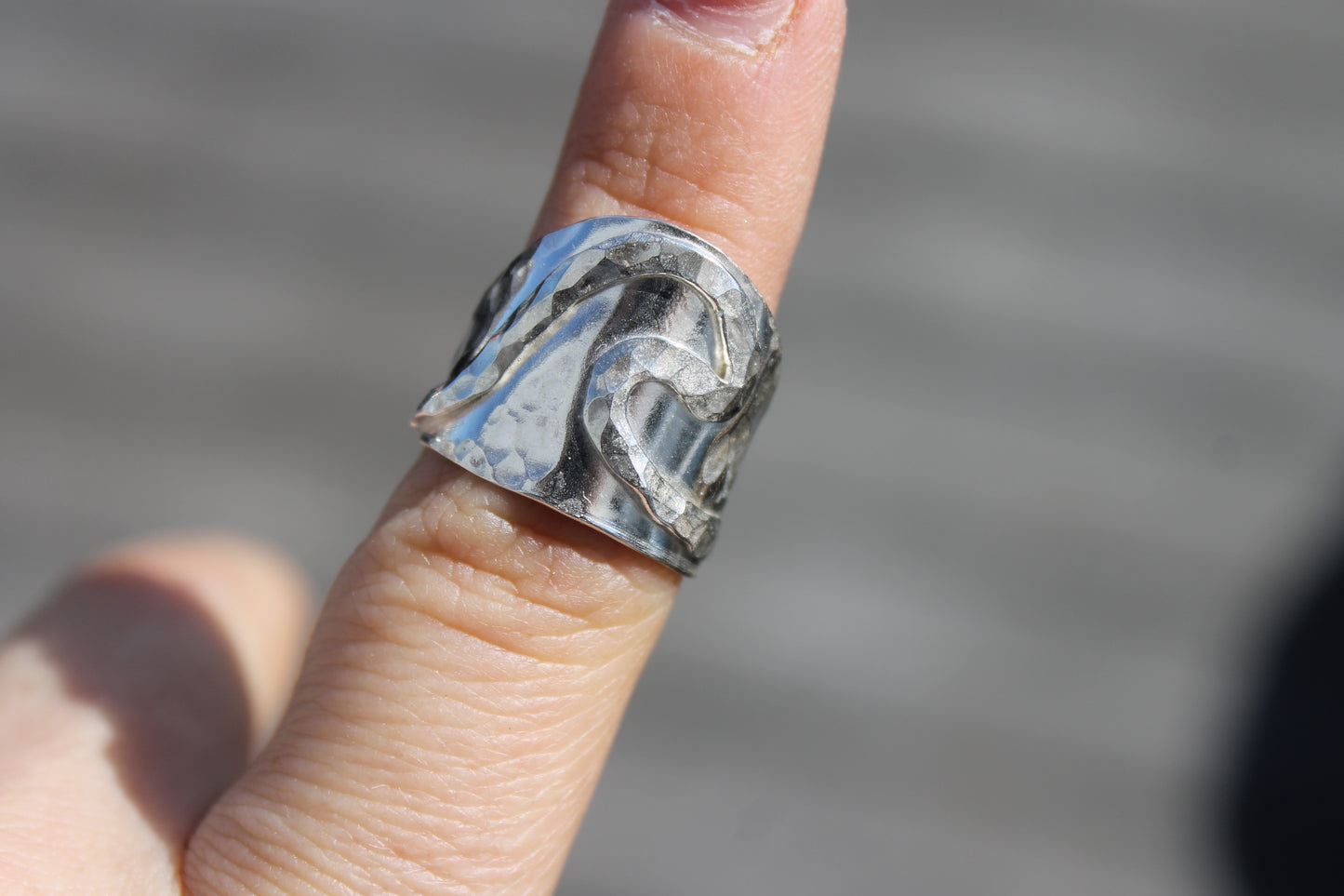 Wave hammered ring size 6.75