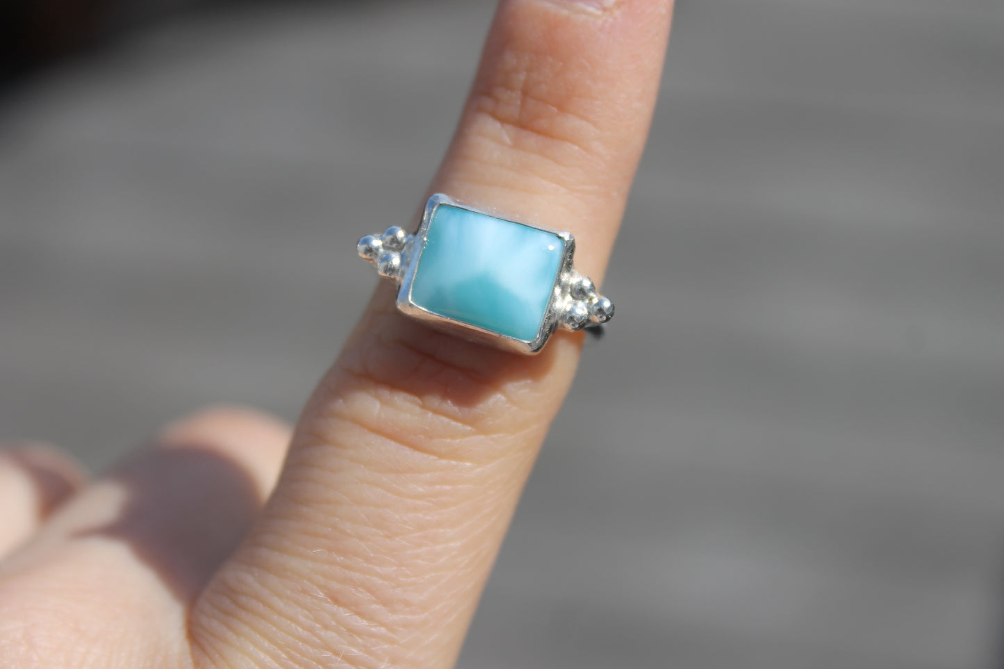 Larimar square with accents size 6.75
