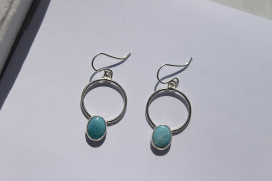 Larimar hoop earrings