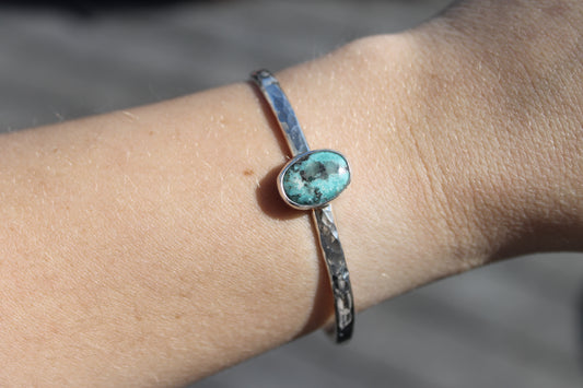 Turquoise hammered cuff
