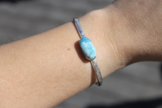 Long larimar cuff