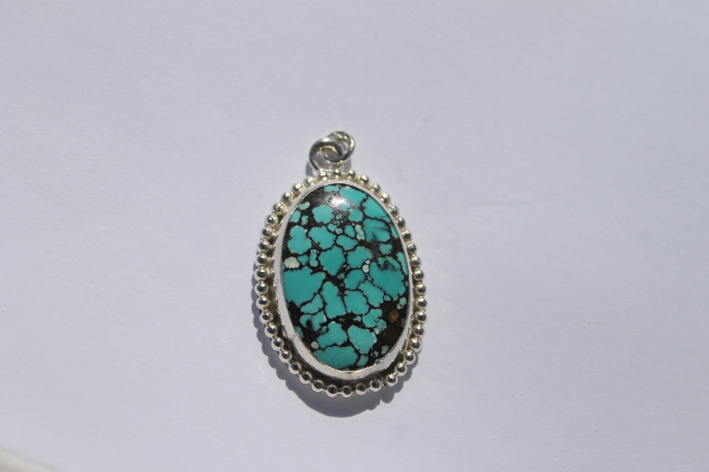 Turquoise pendant w/ bead decor pendant