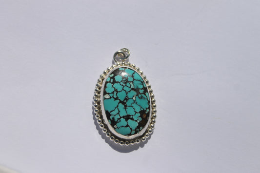 Turquoise pendant w/ bead decor pendant