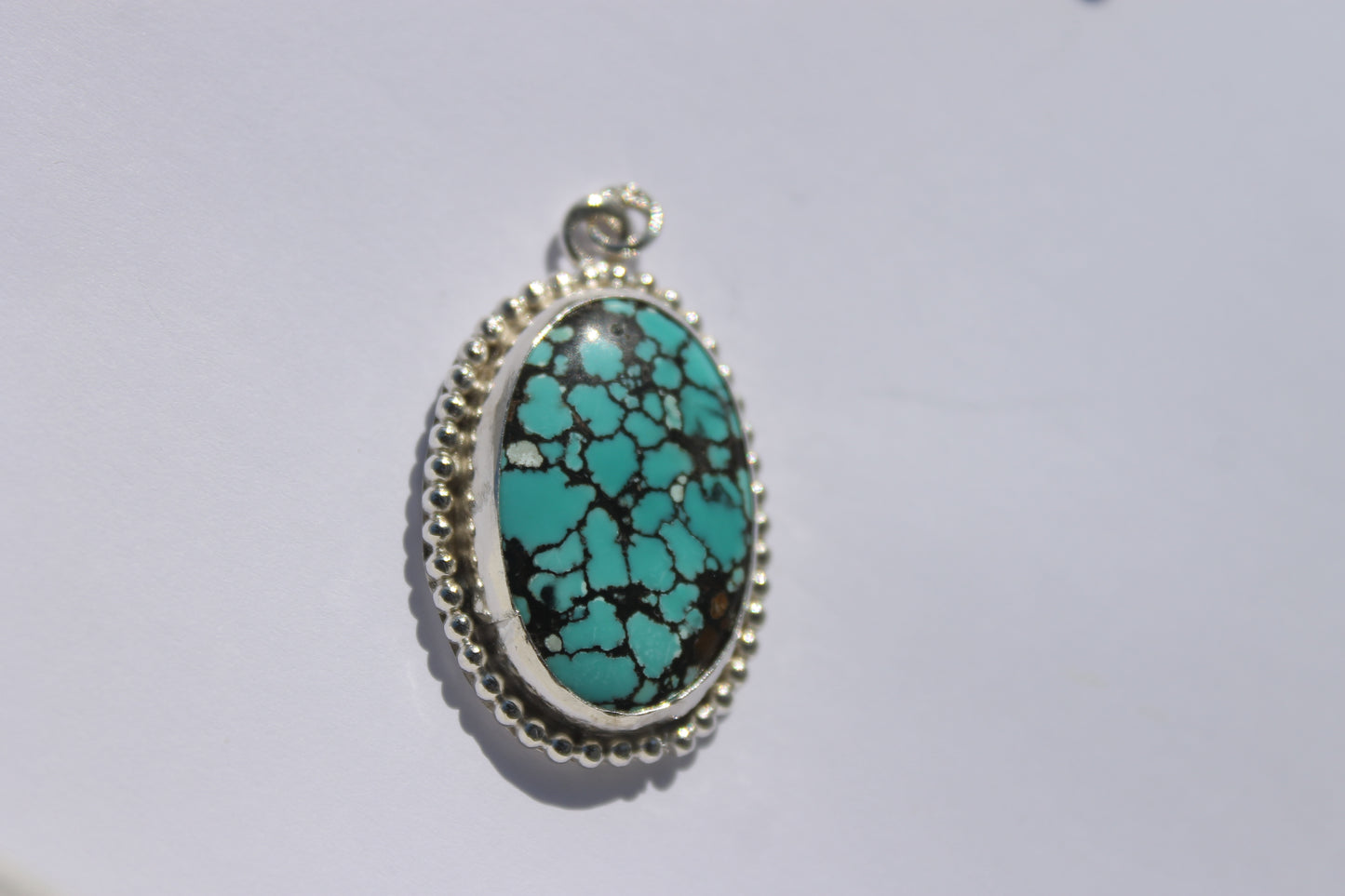 Turquoise pendant w/ bead decor pendant