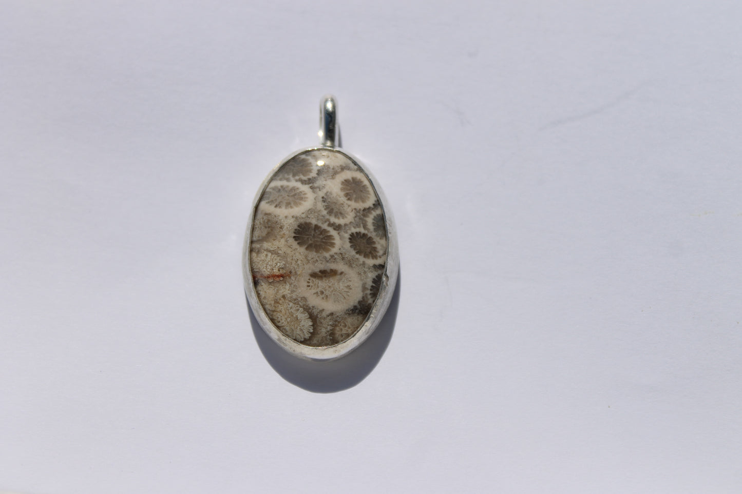 Fossilized coral w/ wave pendant