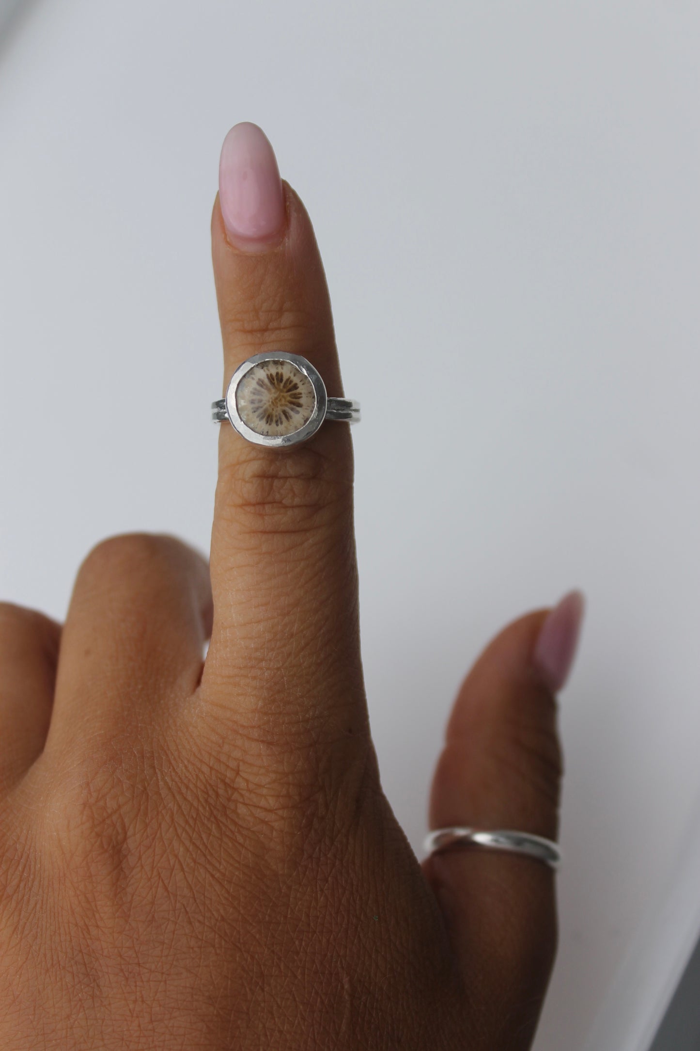 Fossilized coral Ring size 6