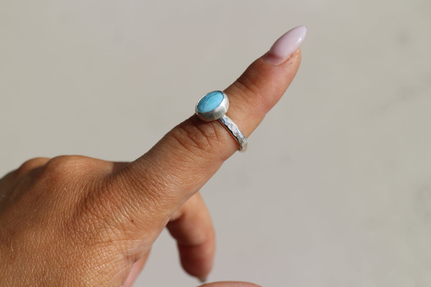 Simple Larimar ring size 6.75