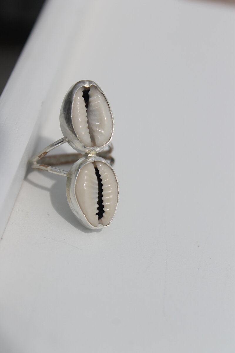 Double Cowrie Shell Ring